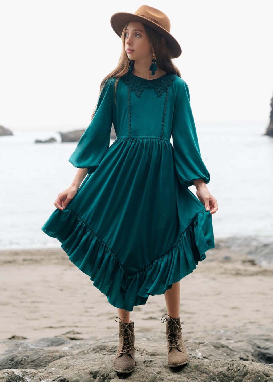 Joyfolie Mia Joy Tatum Dress in Teal Girl’s Size7